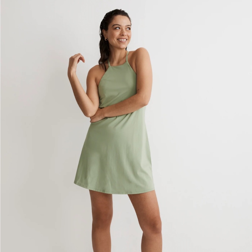 Madewell Flex 2.0 Fitness Dress in Gatehouse Green NK207 Size S $88